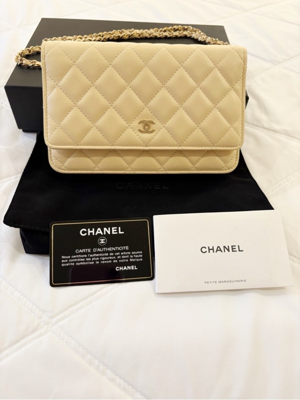 CHANEL Pastel Yellow Quilted Lambskin Crossbody Wallet on Chain “WOC” BRAND NEW - Picture 15 of 15